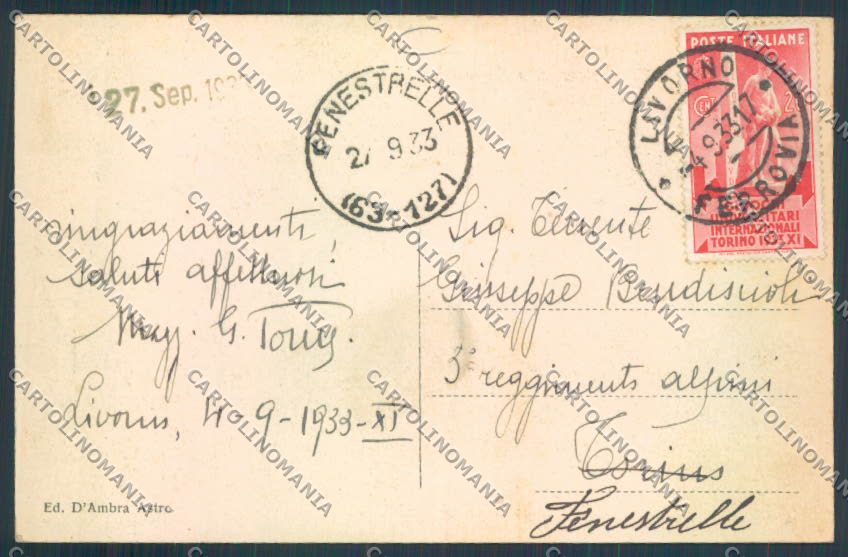 Livorno città cartolina MQ3123 – retro