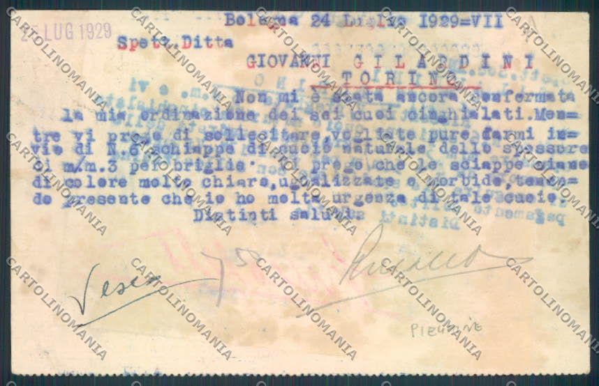 Bologna città Commerciale PIEGHINE cartolina MQ3186 – retro
