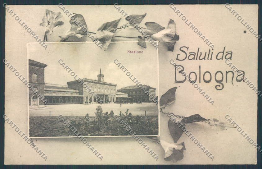Bologna città Saluti daStazione cartolina MQ3264 – fronte