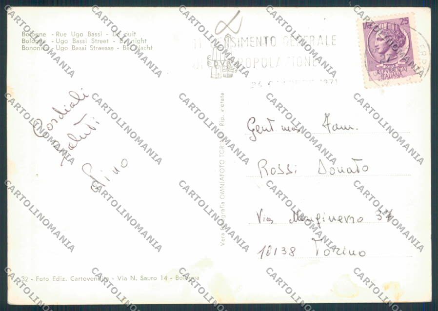 Bologna città Foto FG cartolina MQ3291 – retro