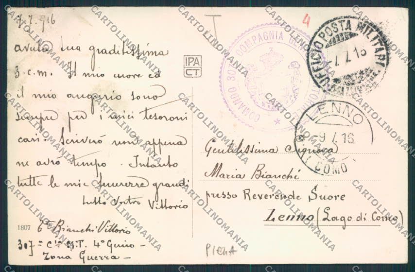Udine Terzo PIEGA cartolina MQ3357 – retro