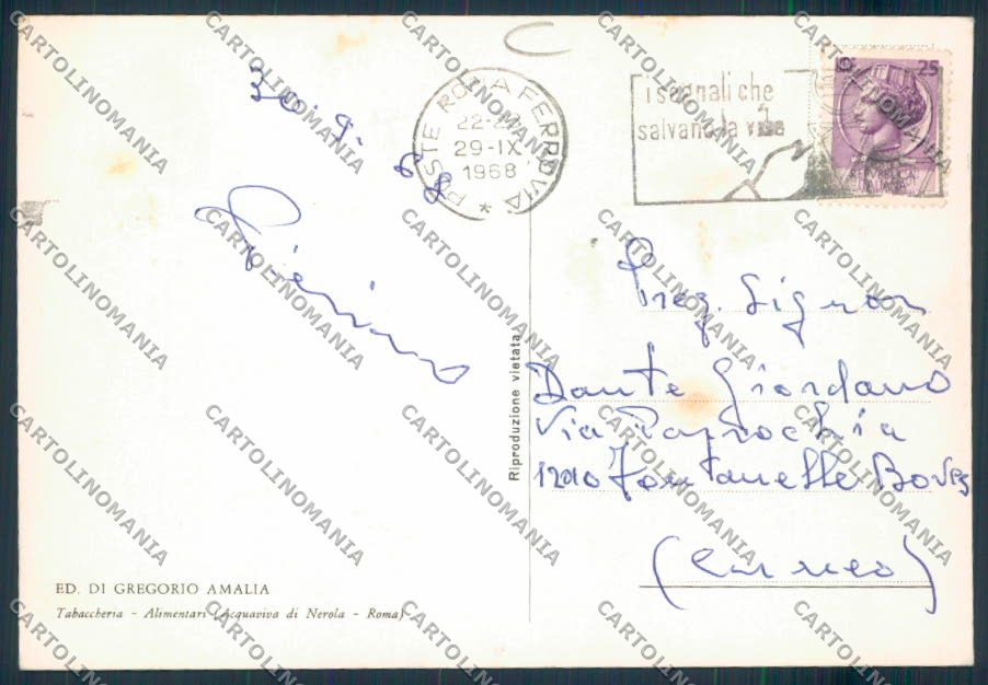 Roma Acquaviva Saluti da FG cartolina MQ3582 – retro
