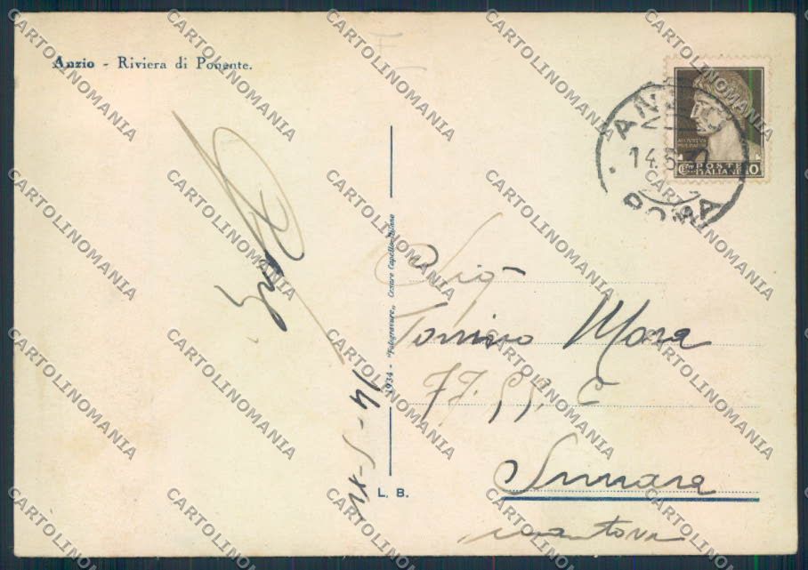 Roma Anzio FG cartolina MQ3593 – retro