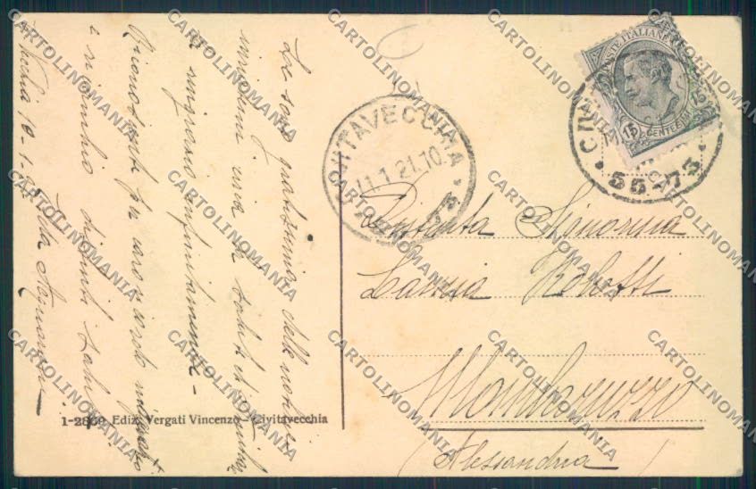 Roma Civitavecchia cartolina MQ3599 – retro