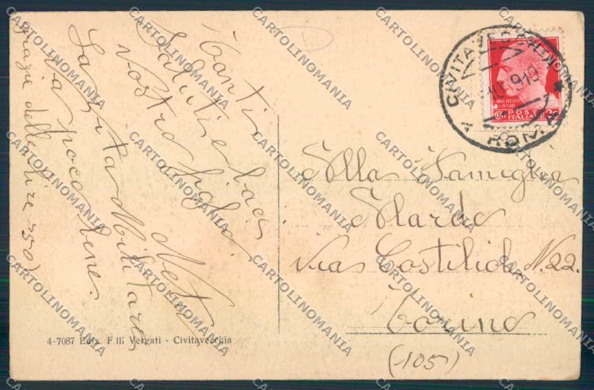 Roma Civitavecchia cartolina MQ3604 – retro