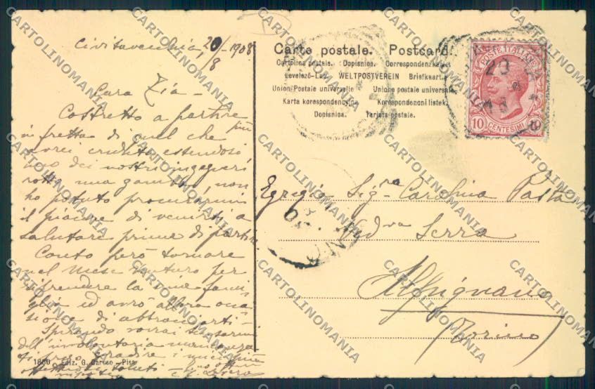 Roma Civitavecchia ABRASA cartolina MQ3606 – retro