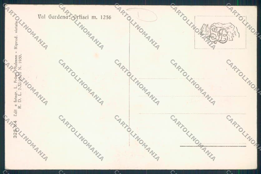 Bolzano Ortisei cartolina MQ3634 – retro