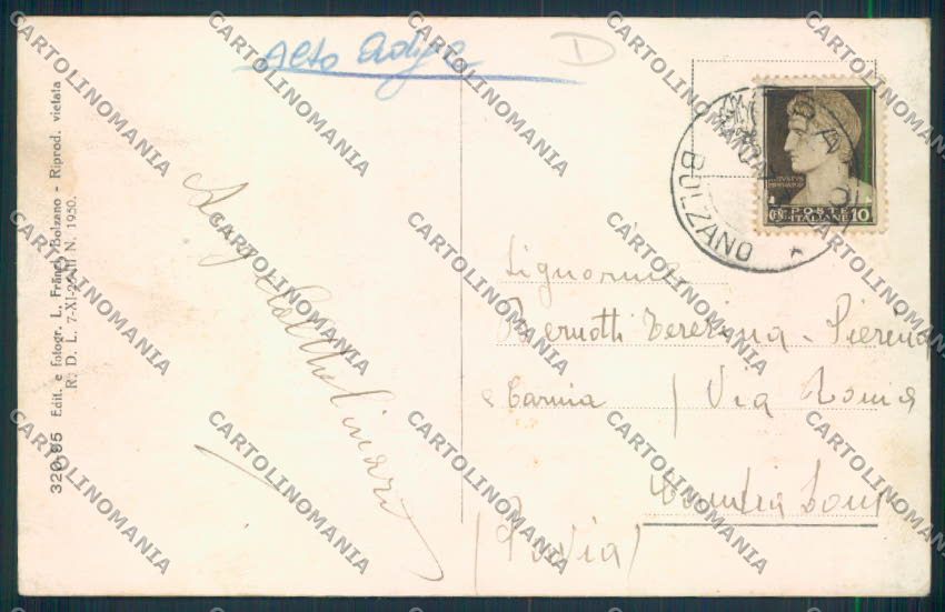 Bolzano Trafoi cartolina MQ3638 – retro
