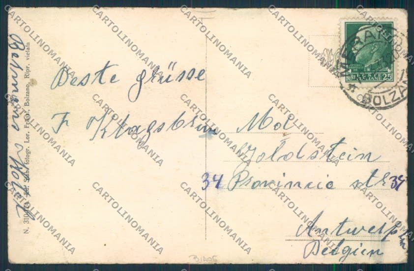 Bolzano Scena cartolina MQ3657 – retro
