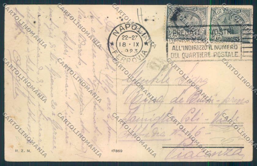 Napoli Costumi cartolina MQ3707 – retro