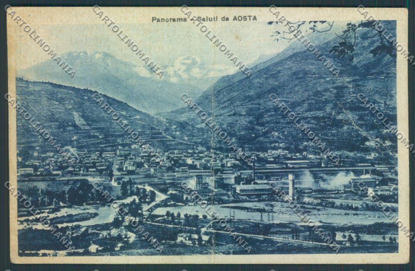 Aosta città PIEGA cartolina MQ3733 – fronte
