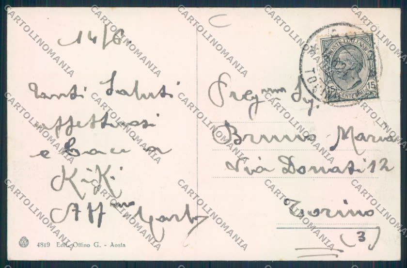 Aosta città cartolina MQ3743 – retro