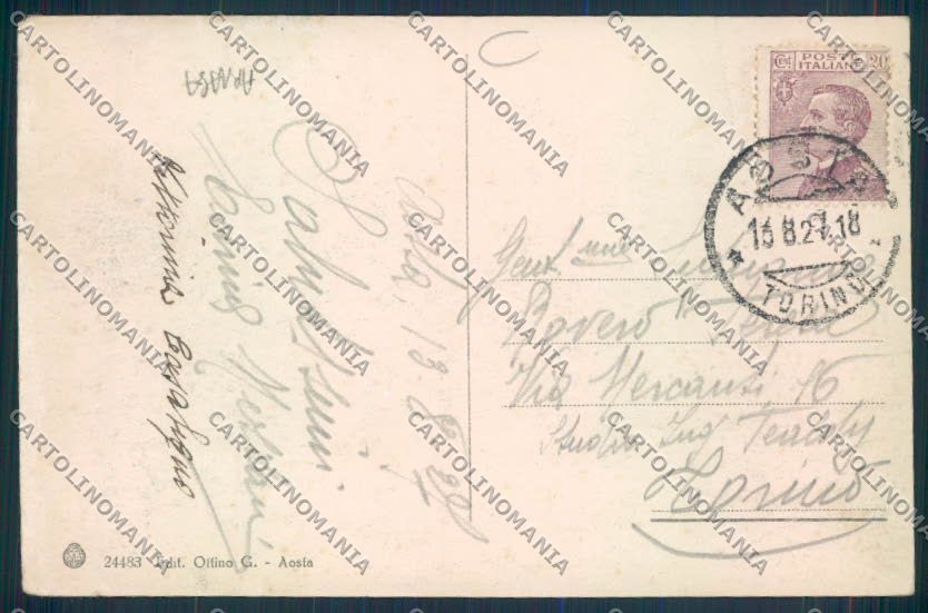 Aosta città ABRASA cartolina MQ3784 – retro