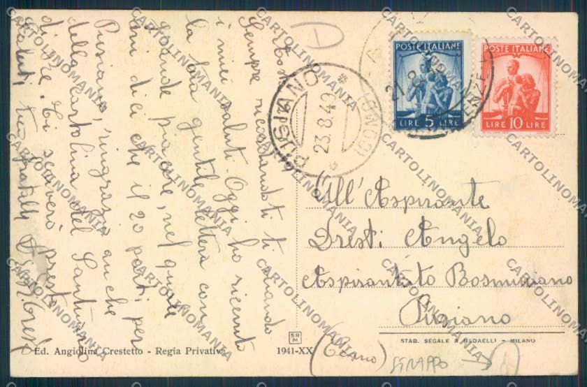 Aosta città STRAPPINO cartolina MQ3839 – retro