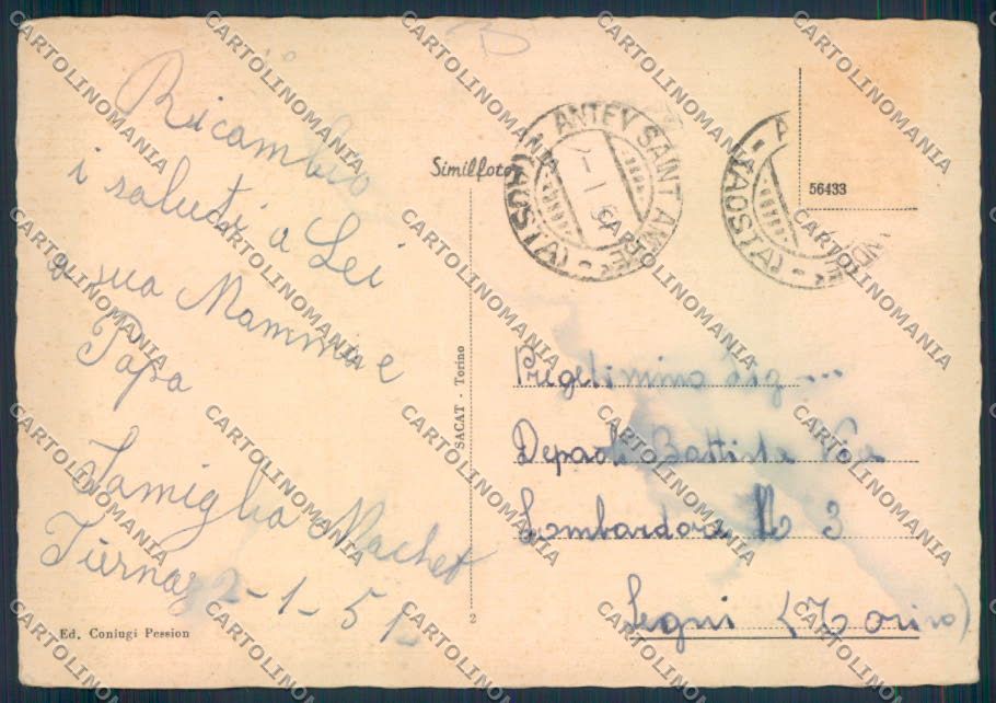 Aosta Antey Saint André Fiernaz FG cartolina MQ3927 – retro