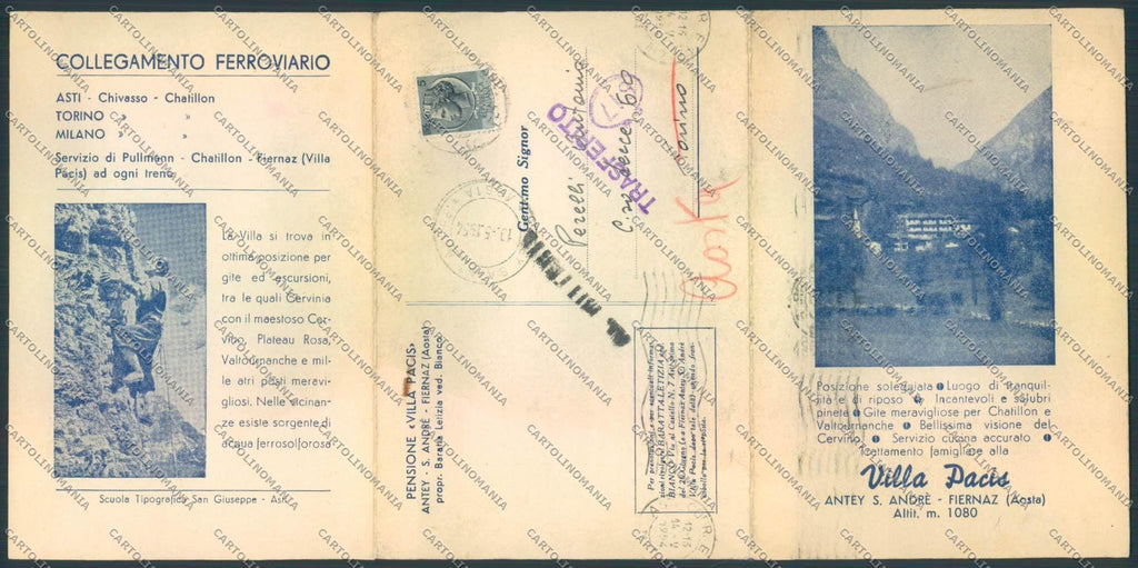 Aosta Antey Saint André Fiernaz Tripla FG cartolina MQ3931 – fronte