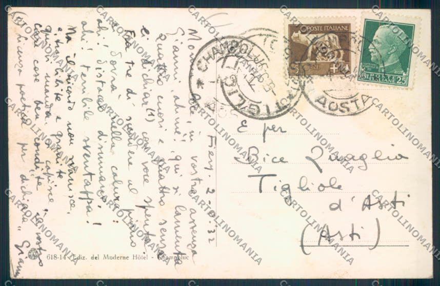 Aosta Ayas Champoluc cartolina MQ3959 – retro