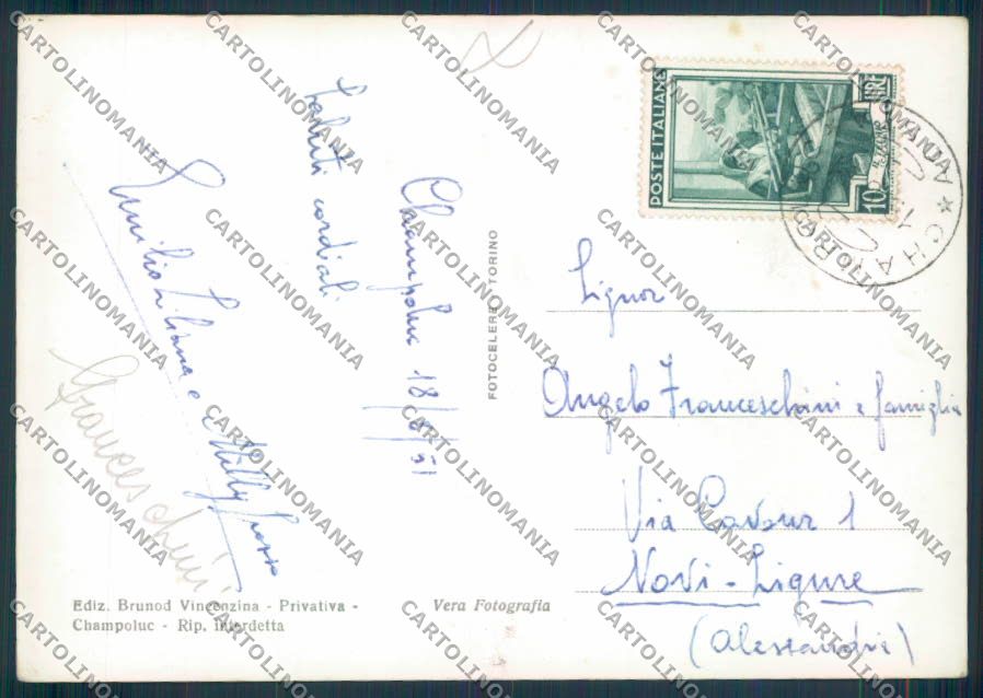 Aosta Ayas Champoluc foto FG cartolina MQ3979 – retro