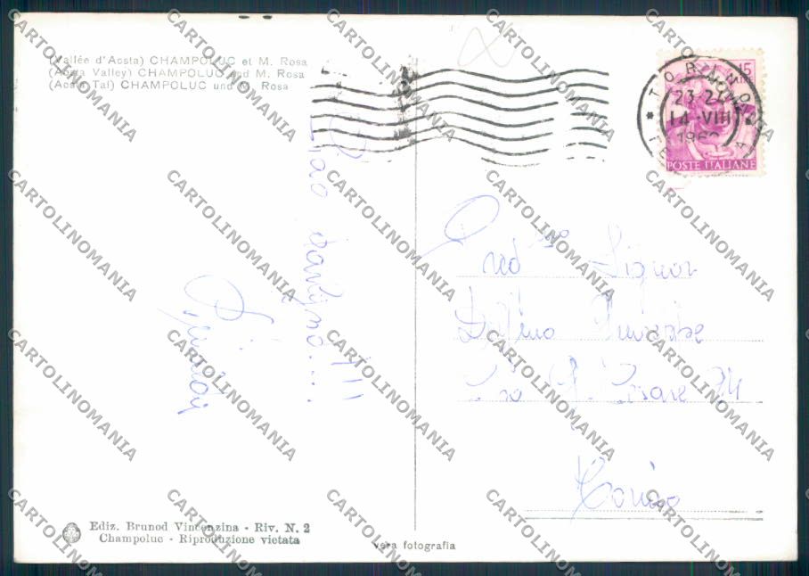 Aosta Ayas Champoluc foto FG cartolina MQ3981 – retro