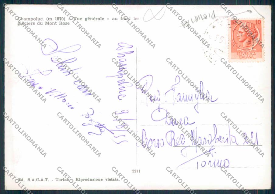 Aosta Ayas Champoluc foto FG cartolina MQ3985 – retro