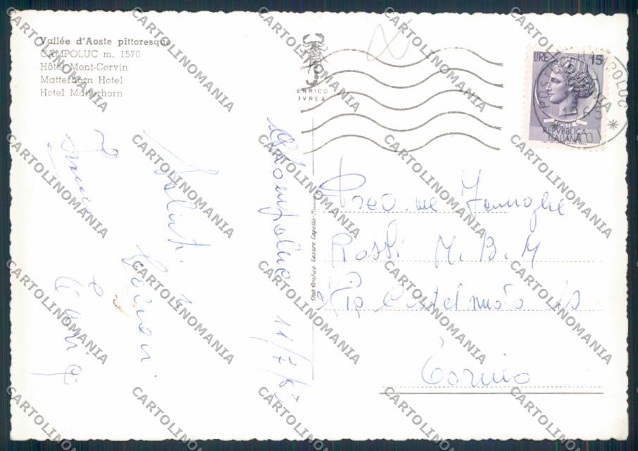 Aosta Ayas Champoluc foto FG cartolina MQ3986 – retro
