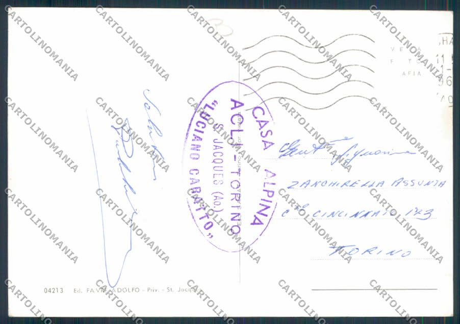 Aosta Ayas Saint Jacques foto FG cartolina MQ3989 – retro