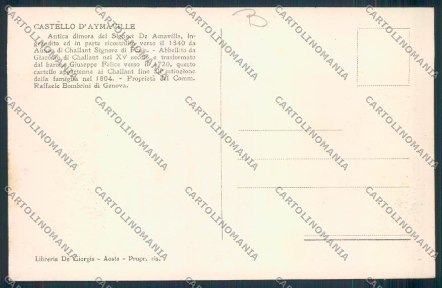 Aosta Aymavilles cartolina MQ3998 – retro