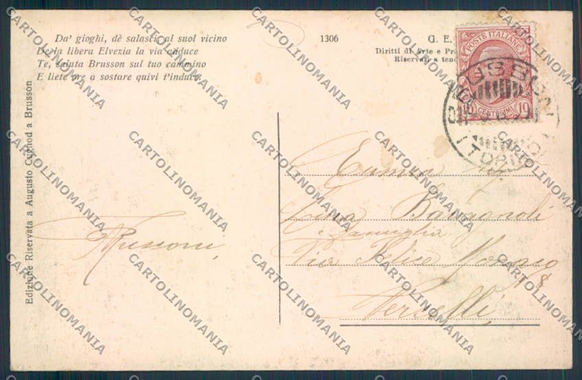 Aosta Brusson cartolina MQ4033 – retro