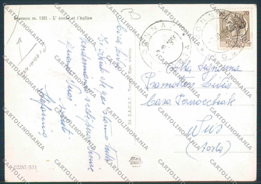Aosta Brusson PIEGHINE foto FG cartolina MQ4057 – retro