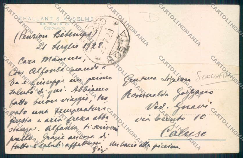 Aosta Challand Saint Anselme SCOLLATA cartolina MQ4067 – retro
