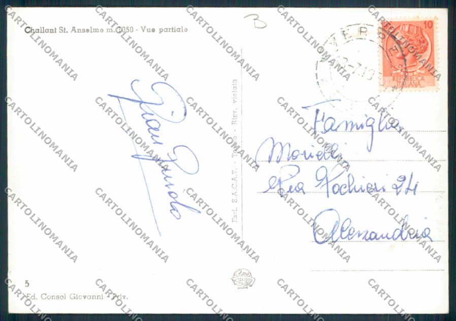 Aosta Challand Saint Anselme foto FG cartolina MQ4071 – retro