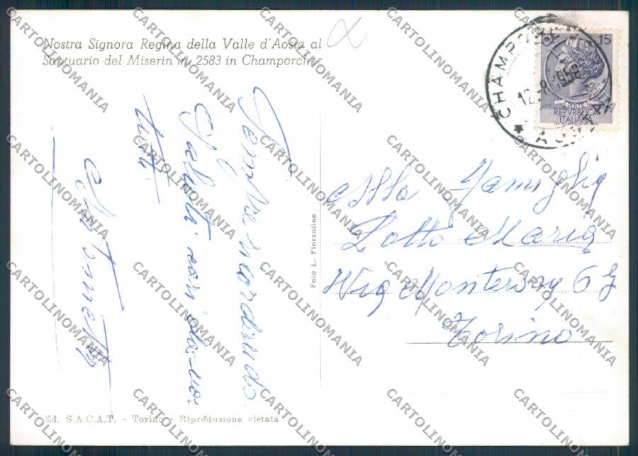 Aosta Champorcher foto FG cartolina MQ4090 – retro