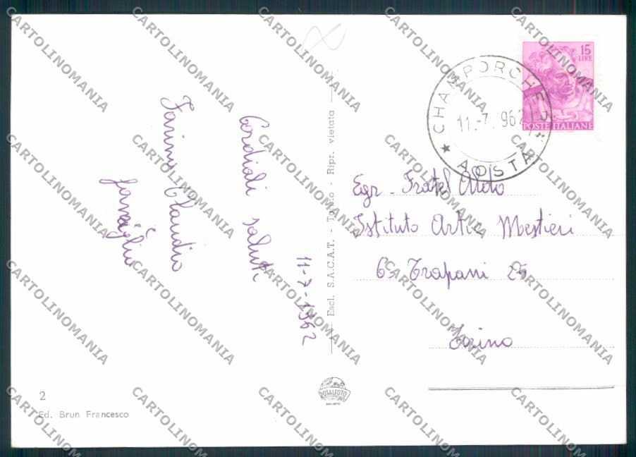 Aosta Champorcher Saluti da foto FG cartolina MQ4092 – retro