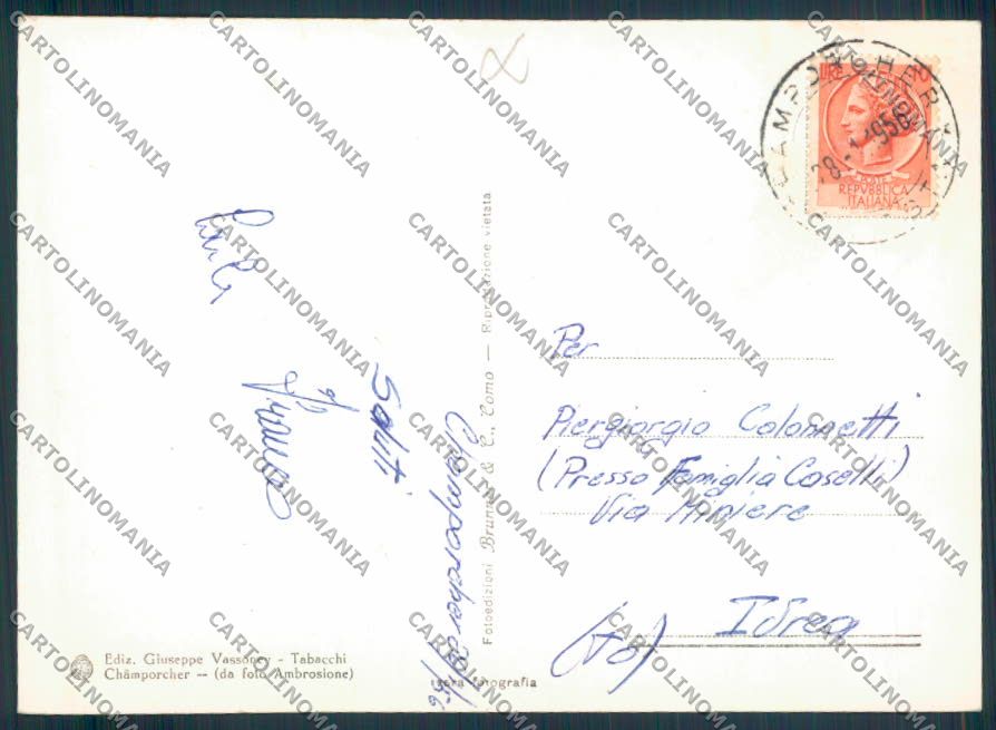 Aosta Champorcher foto FG cartolina MQ4094 – retro