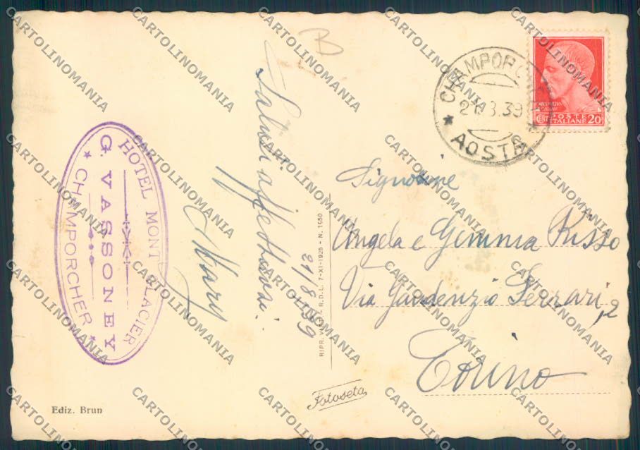 Aosta Champorcher FG cartolina MQ4097 – retro