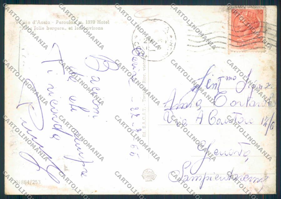 Aosta Charvensod Peroulaz foto FG cartolina MQ4100 – retro