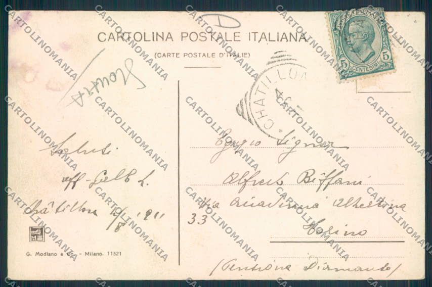 Aosta Chatillon SCOLLATA cartolina MQ4128 – retro