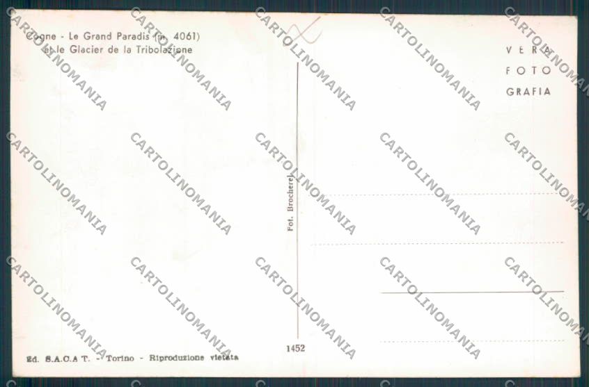 Aosta Cogne Ghiacciaio Tribolazione foto cartolina MQ4150 – retro