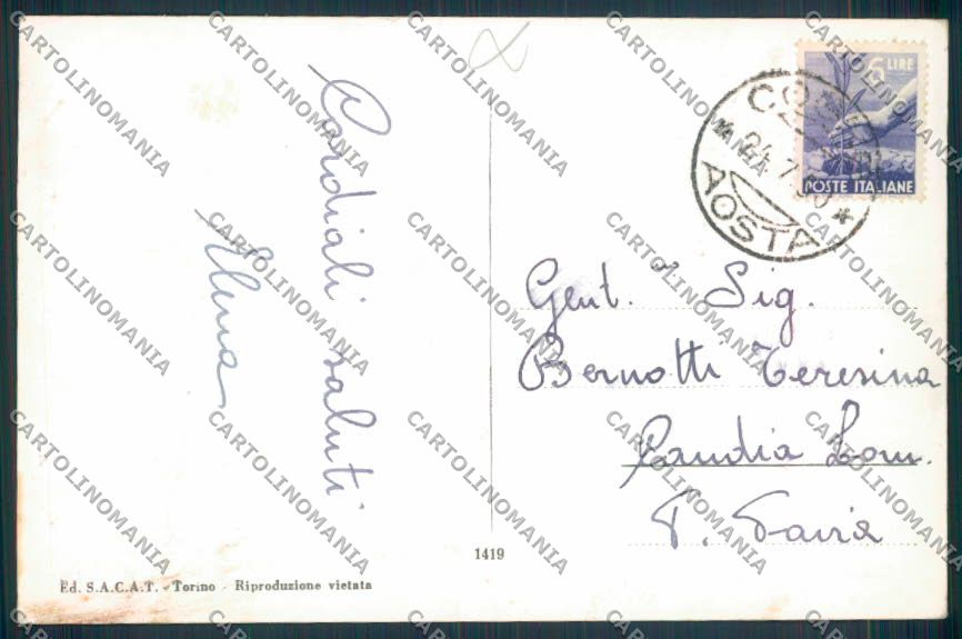 Aosta Cogne Lago Loye foto cartolina MQ4156 – retro