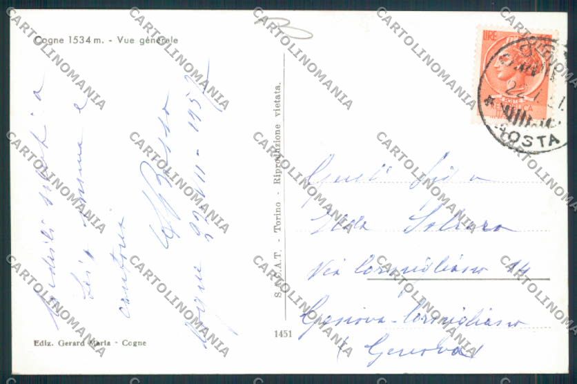 Aosta Cogne foto cartolina MQ4160 – retro