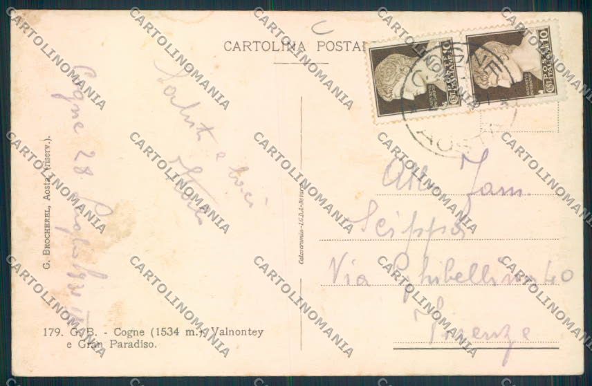 Aosta Cogne cartolina MQ4183 – retro