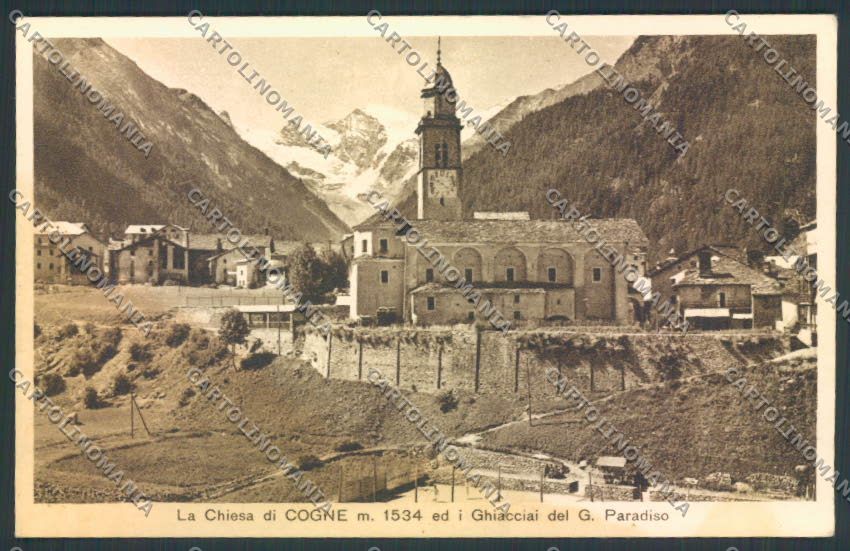 Aosta Cogne PIEGATA cartolina MQ4186 – fronte