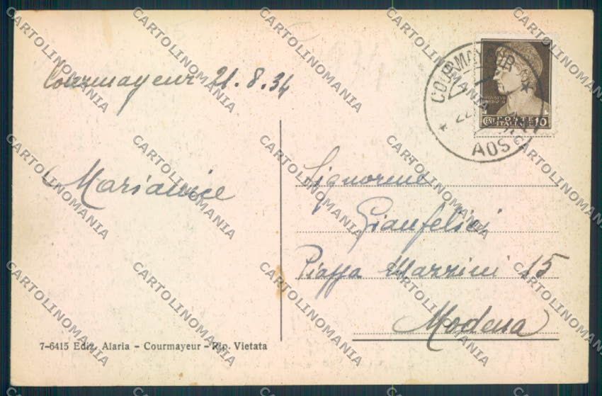 Aosta Courmayeur ABRASA cartolina MQ4274 – retro