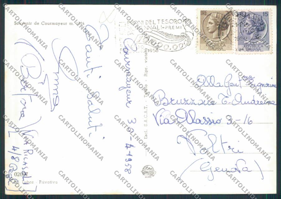 Aosta Courmayeur foto FG cartolina MQ4309 – retro