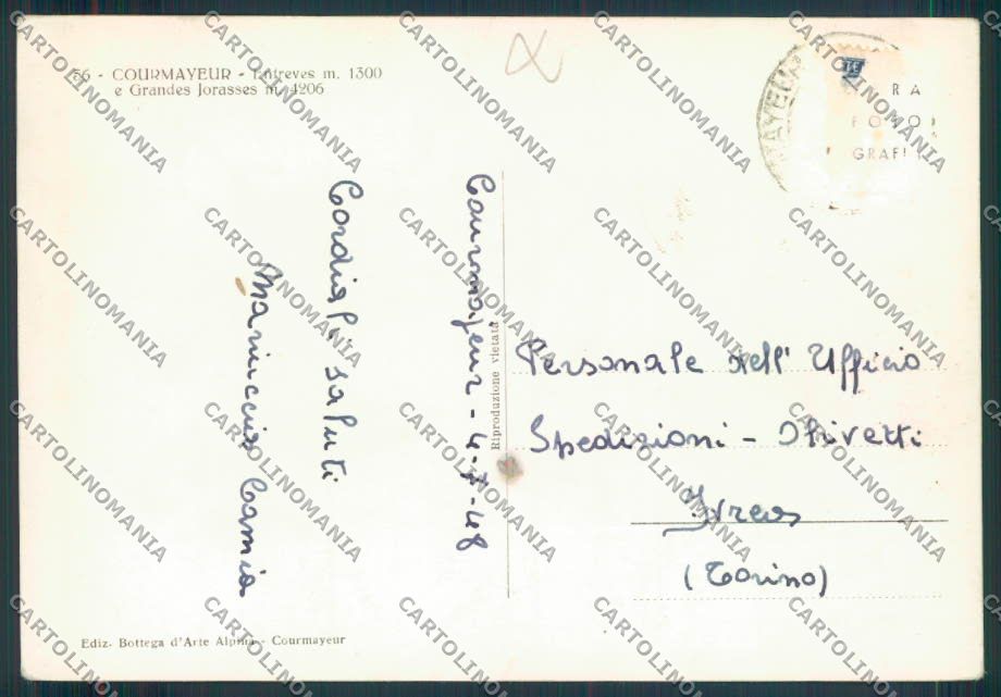 Aosta Courmayeur foto FG cartolina MQ4311 – retro