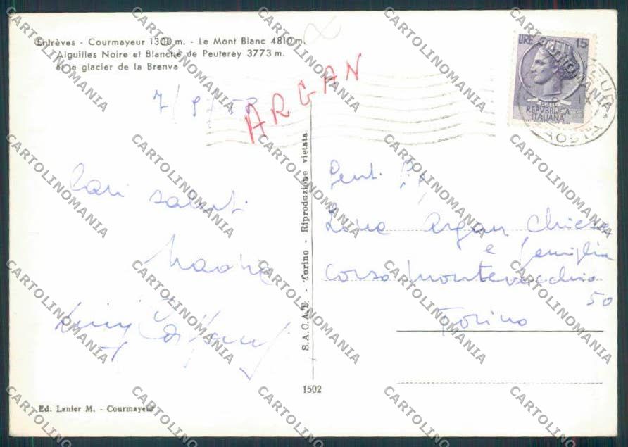Aosta Courmayeur Ghiacciaio Brenva foto FG cartolina MQ4313 – retro