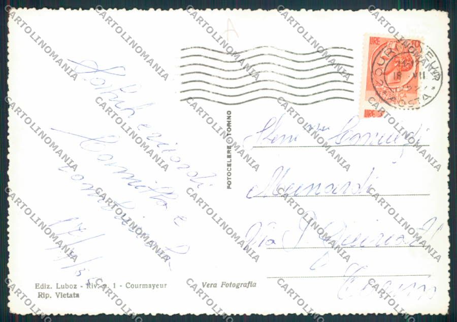 Aosta Courmayeur foto FG cartolina MQ4325 – retro