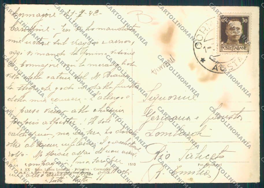 Aosta Courmayeur MACCHIA foto FG cartolina MQ4333 – retro