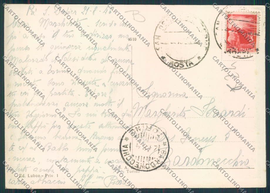 Aosta Courmayeur FG cartolina MQ4335 – retro