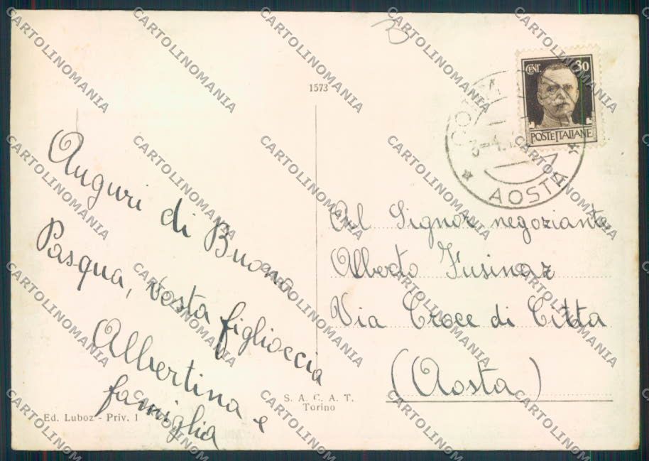 Aosta Courmayeur FG cartolina MQ4338 – retro